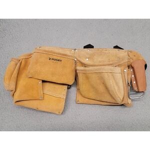 Husky 527X Suede Leather Tool Belt Pouch CLC Carpenter Apron 46in Heavy Duty